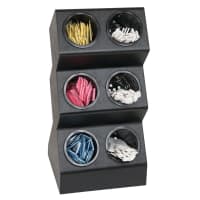 Vollrath FWVH-3X2B 6 Cylinder Flatware Holder - 11 3/16" x 10 1/4" x 21 1/4", Plastic, Black thumbnail 2