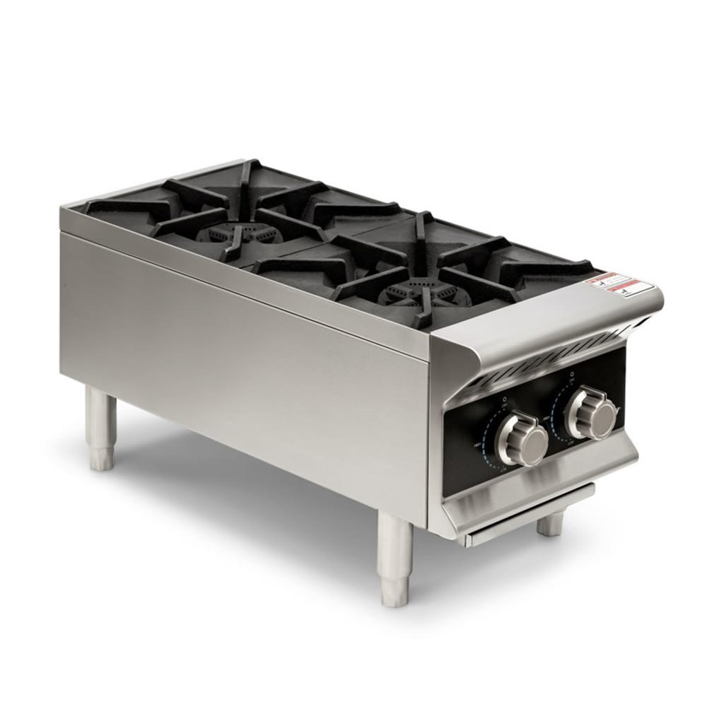Vollrath HPG2-12 12" Countertop Manual Gas Commercial Hotplate - Convertible