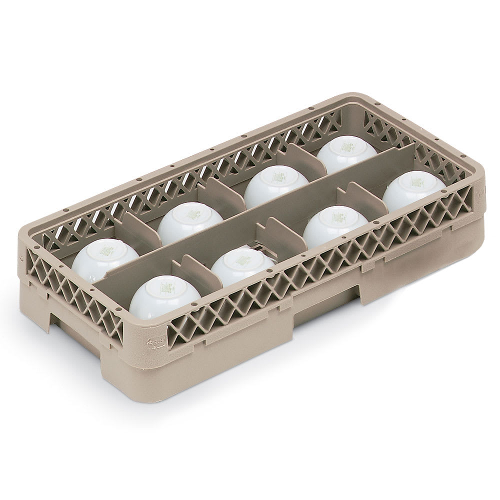 Vollrath HR1B1 Dishwasher Rack - Half-Size, 8 Compartment, Plastic, Beige