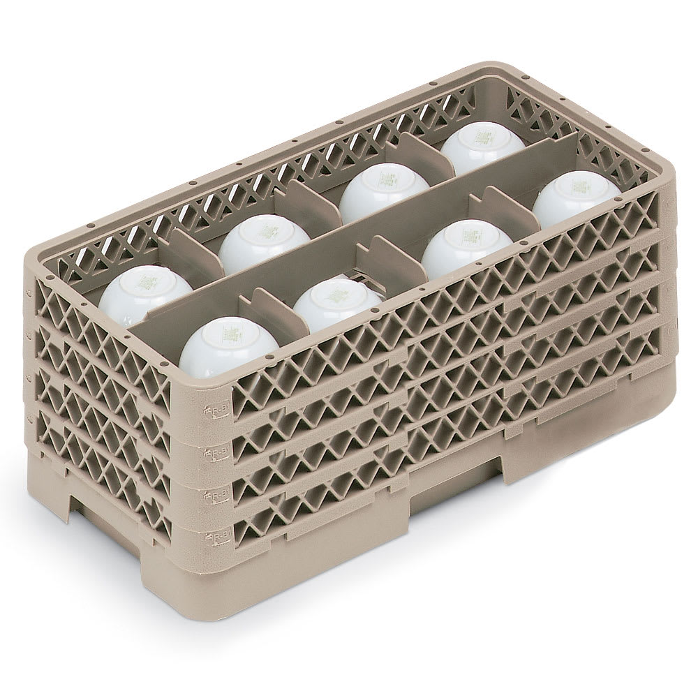 Vollrath HR1B1BBB Dishwasher Rack - Half-Size, 8 Compartment, (4)Compartment Extenders, Beige