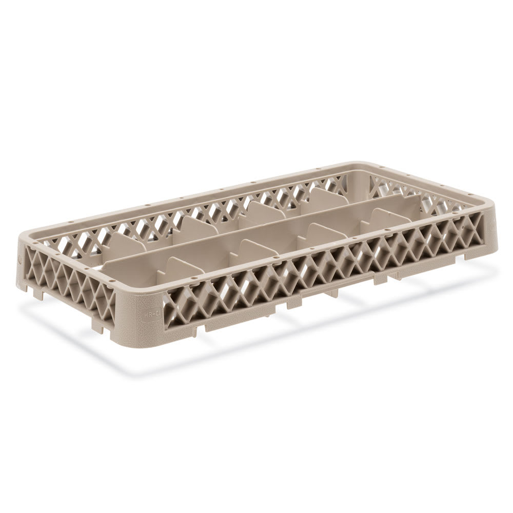 Vollrath HR1C1A Dishwasher Rack - Half-Size, 10 Compartment, (1)Open, (1)Compartment Extender, Beige