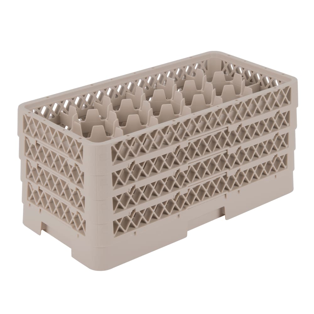 Vollrath HR1D1DDD Dishwasher Rack - Half-Size, 17 Compartment, (4)Compartment Extenders, Beige