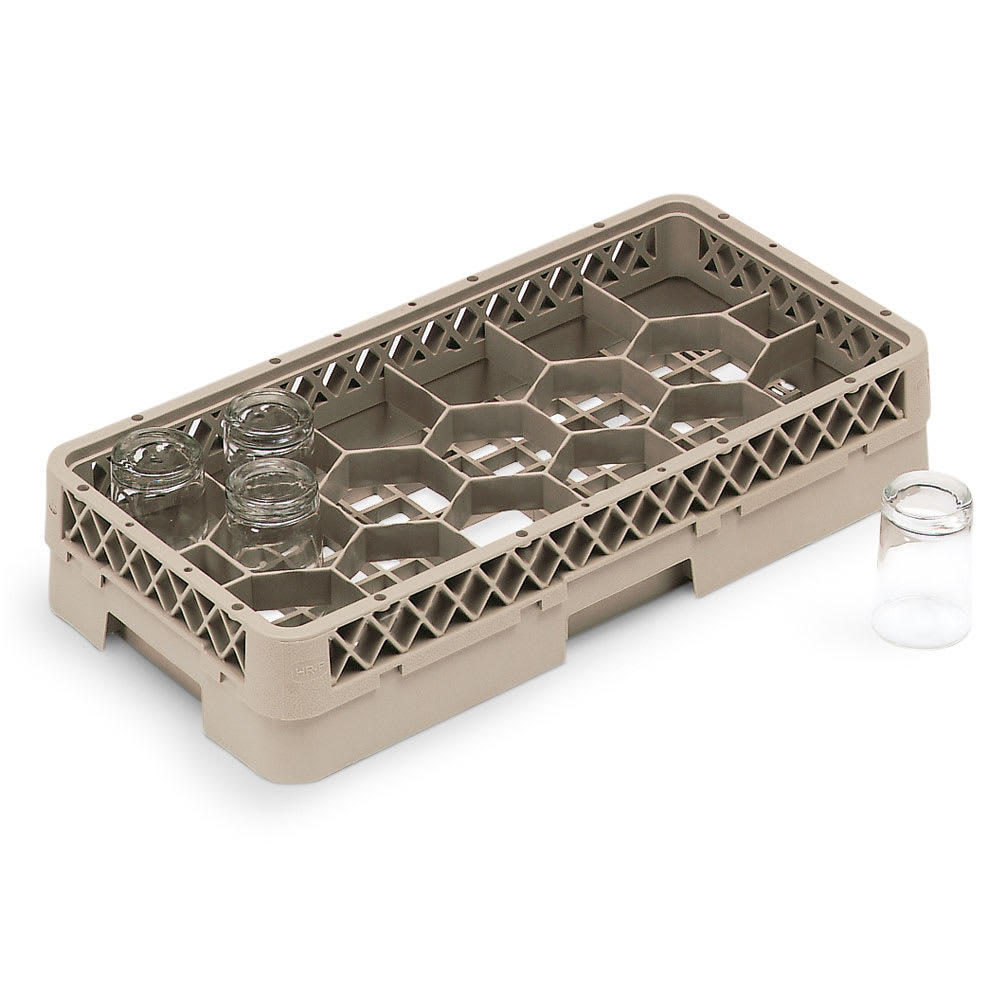 Vollrath HR1FAA Cup/Stemware Dishwasher Rack - 10 Compartment, Half Size, Beige