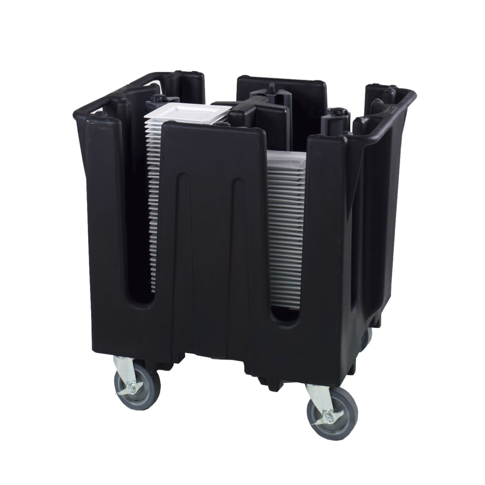 Vollrath SAC-SQ1-06 32 3/4" Mobile Dish Caddy for Square Dishes w/ (4) Columns - Plastic, Black