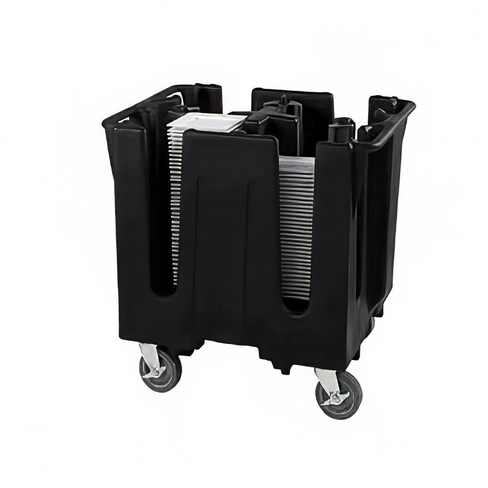 Vollrath SAC-SQ5-06 32 3/4" Mobile Dish Caddy for Square Dishes w/ (4) Columns - Plastic, Black