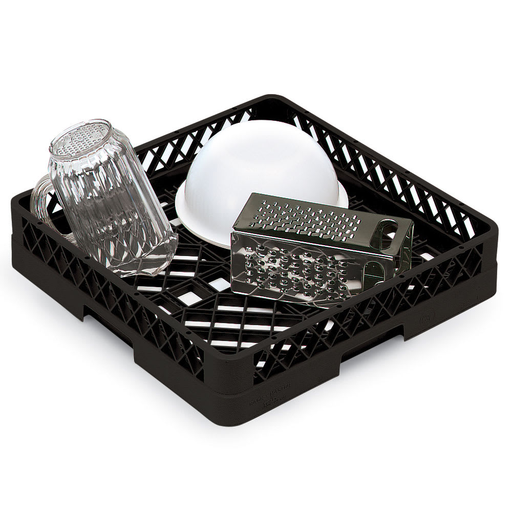 Vollrath TR1 Full-Size Dishwasher Rack - Open Bottom and Sidewall, Black