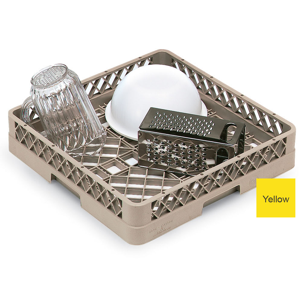 Vollrath TR1 Full-Size Dishwasher Rack - Open Bottom and Sidewall, Yellow