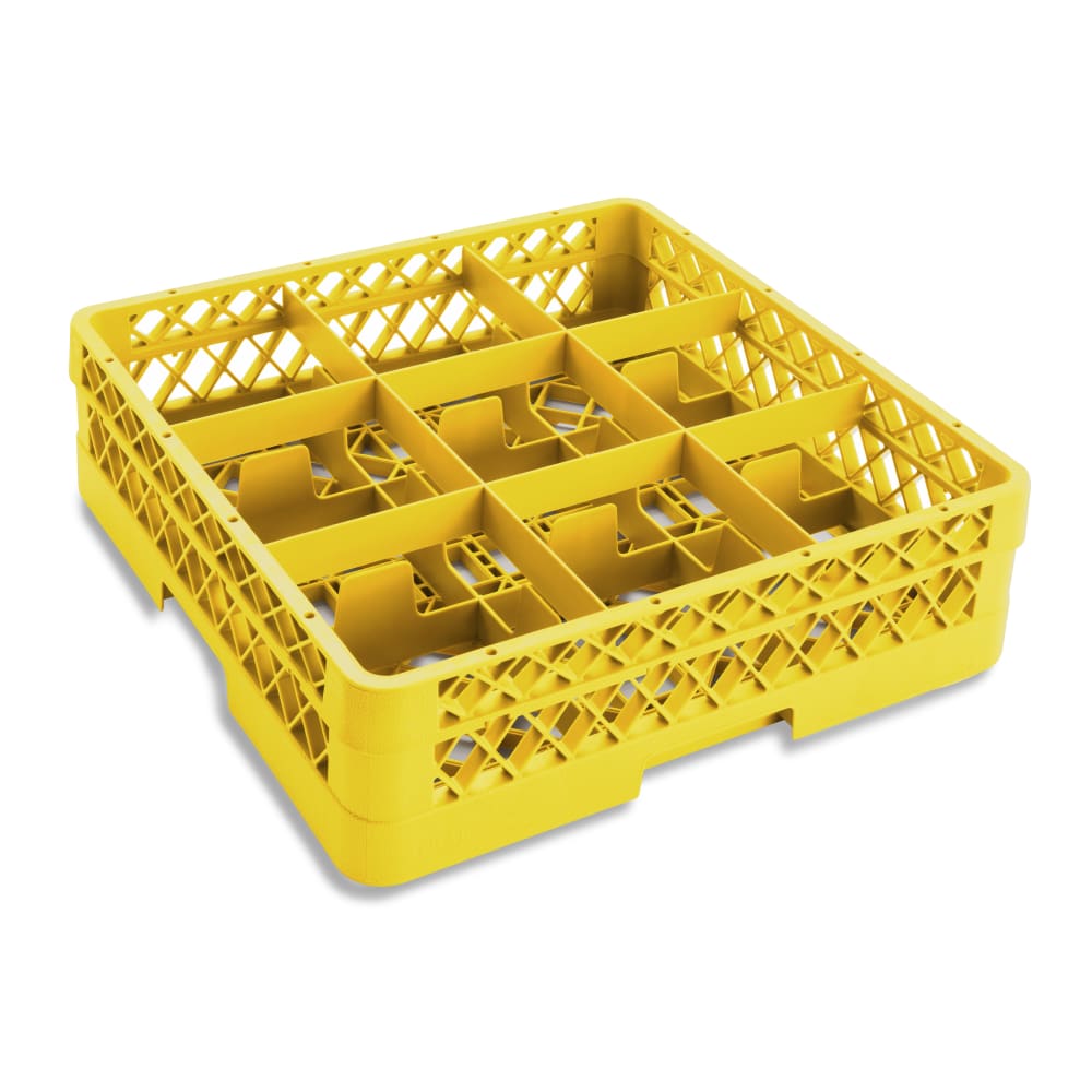 Vollrath TR10F Rack-Master Glass Rack w/ (9) Compartments - (1) Extender, Yellow