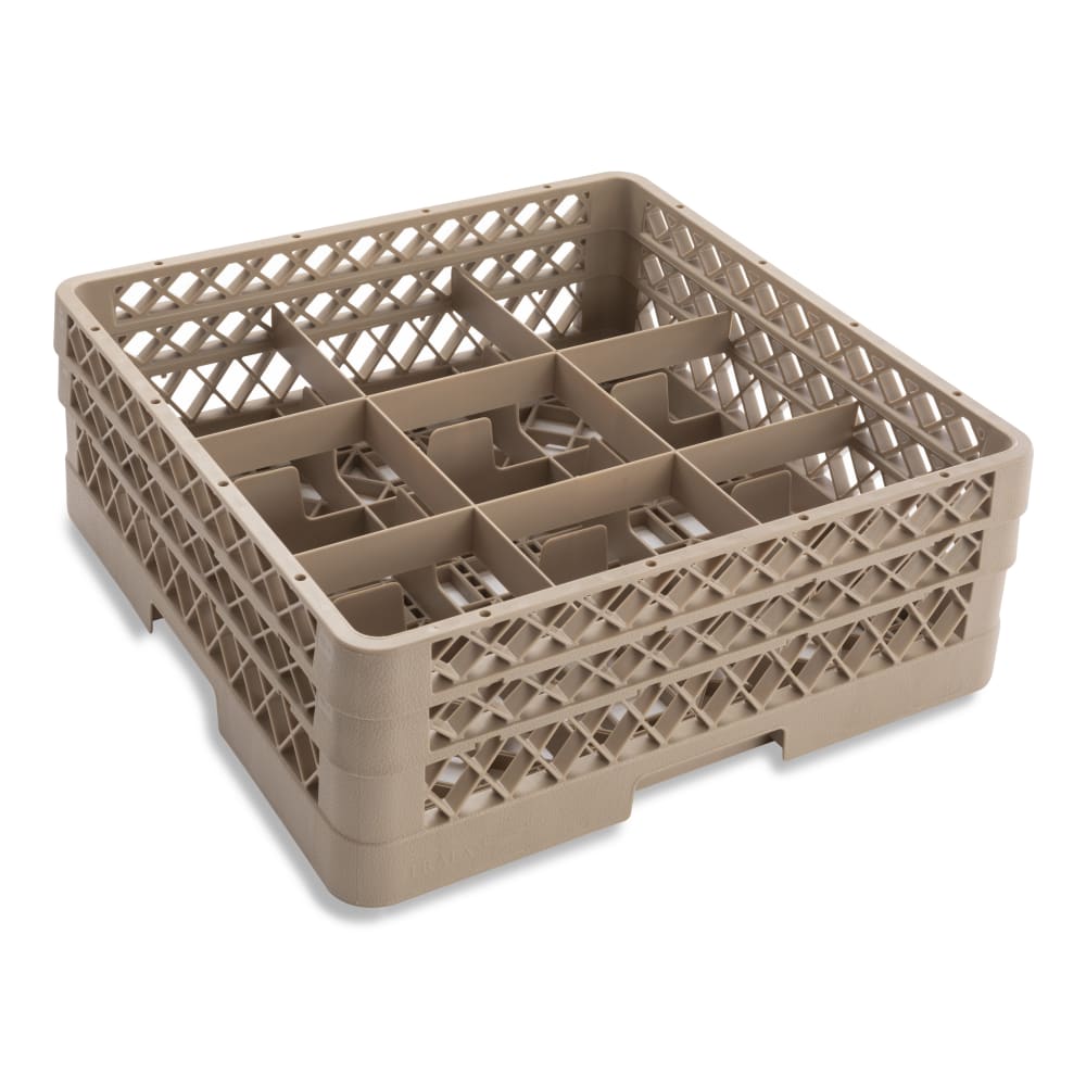 Vollrath TR10FA Traex® Glass Rack w/ (9) Compartments - (2) Extenders, Beige