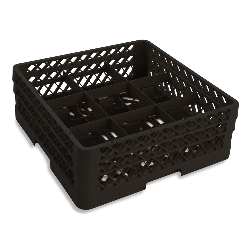 Vollrath TR10FA Rack-Master Glass Rack w/ (9) Compartments - (2) Extenders, Black