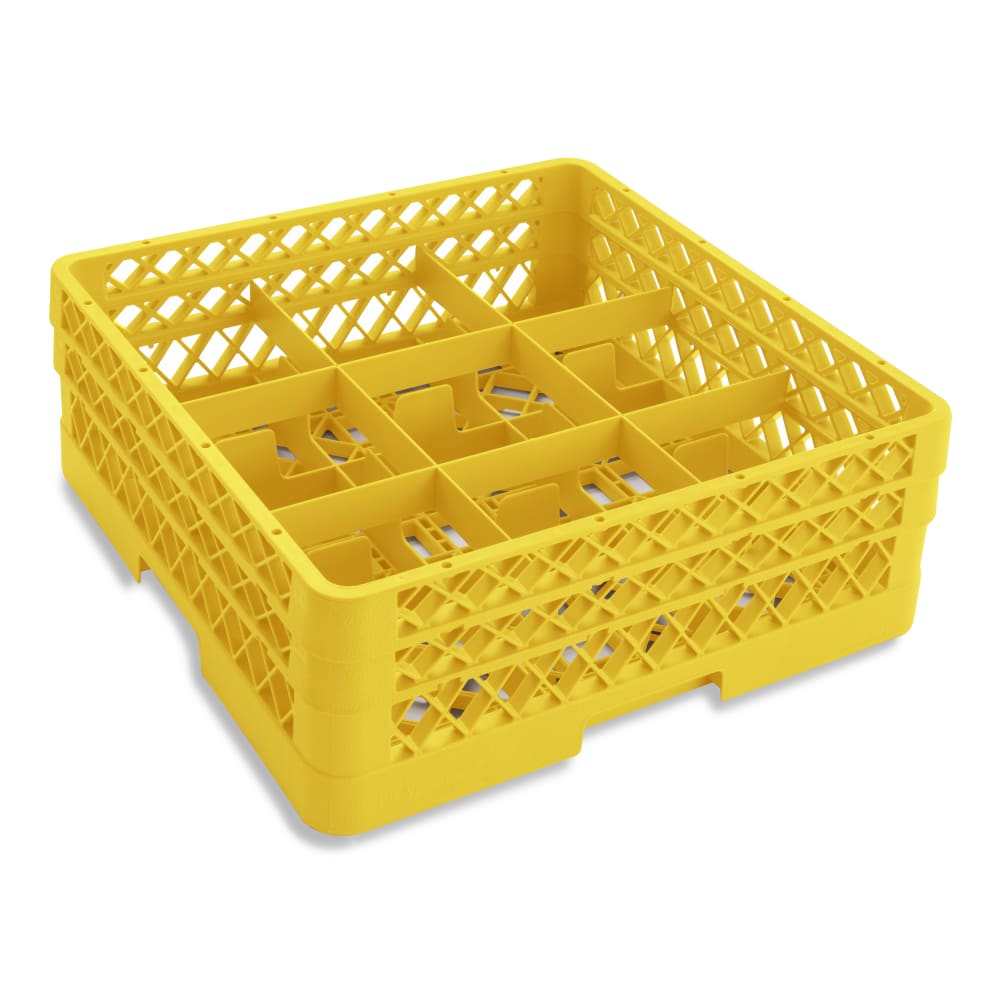 Vollrath TR10FA Rack-Master Glass Rack w/ (9) Compartments - (2) Extenders, Yellow