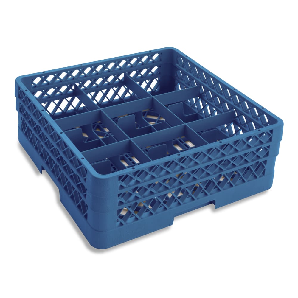 Vollrath TR10FA Rack-Master Glass Rack w/ (9) Compartments - (2) Extenders, Royal Blue