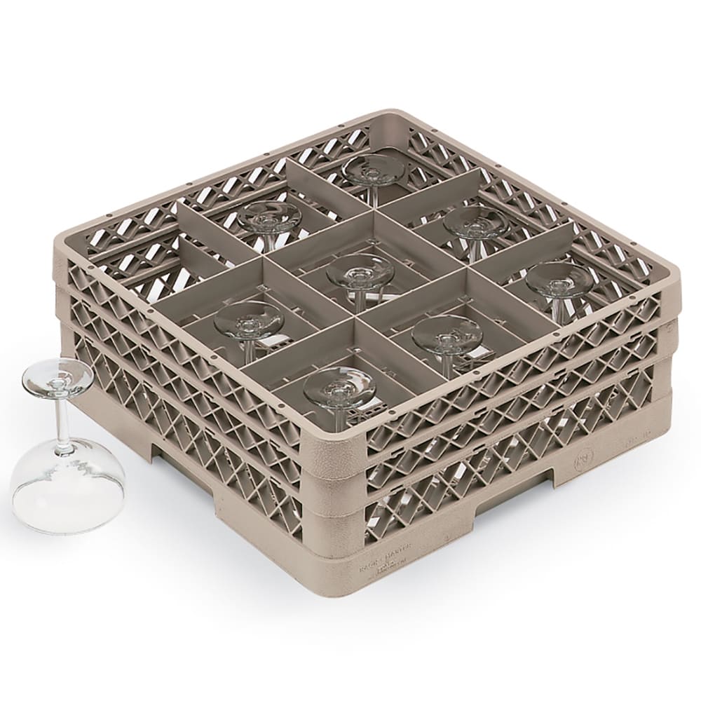 Vollrath TR10FF Traex® Glass Rack w/ (9) Compartments - (2) Extenders, Beige