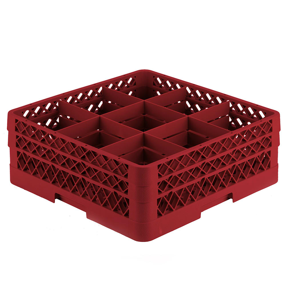 Vollrath TR10FF Rack-Master Glass Rack w/ (9) Compartments - (2) Extenders, Red