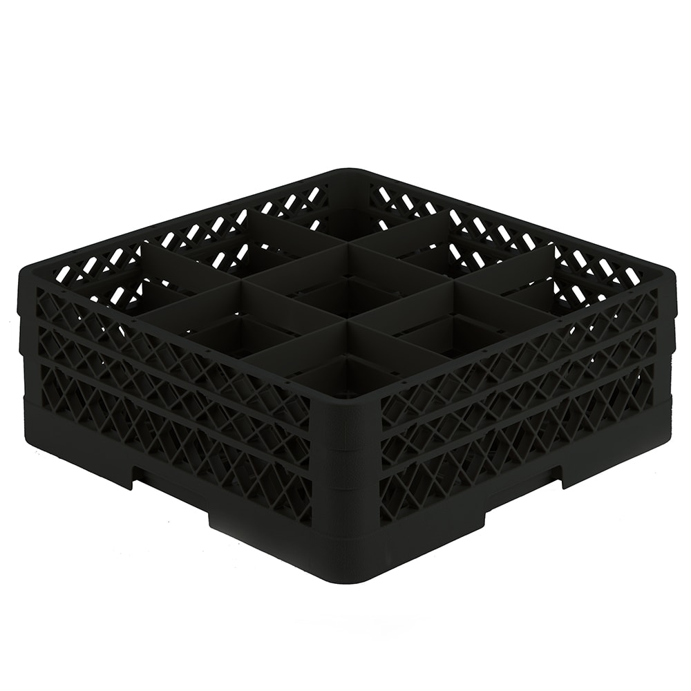 Vollrath TR10FF Rack-Master Glass Rack w/ (9) Compartments - (2) Extenders, Black