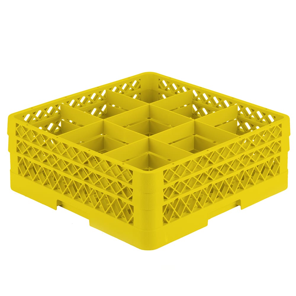 Vollrath TR10FF Rack-Master Glass Rack w/ (9) Compartments - (2) Extenders, Yellow