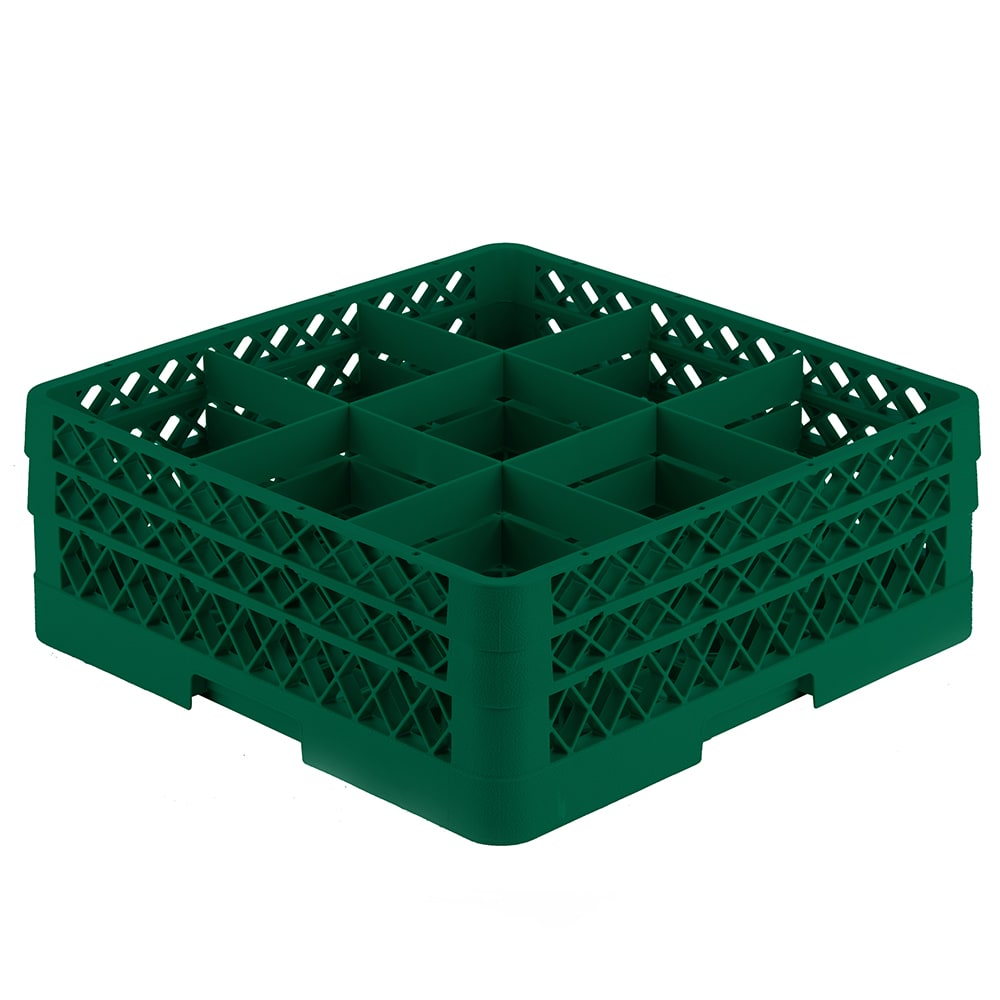 Vollrath TR10FF Rack-Master Glass Rack w/ (9) Compartments - (2) Extenders, Green