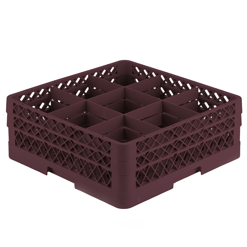 Vollrath TR10FF Rack-Master Glass Rack w/ (9) Compartments - (2) Extenders, Burgundy