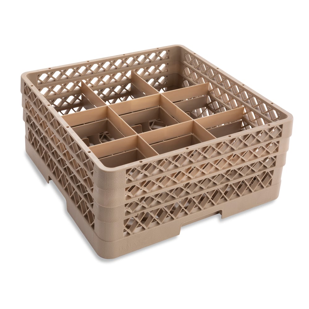 Vollrath TR10FFA Traex® Glass Rack w/ (9) Compartments - (3) Extenders, Beige