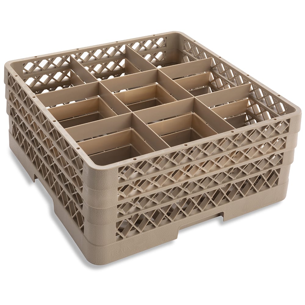 Vollrath TR10FFF Traex® Glass Rack w/ (9) Compartments - (3) Extenders, Beige