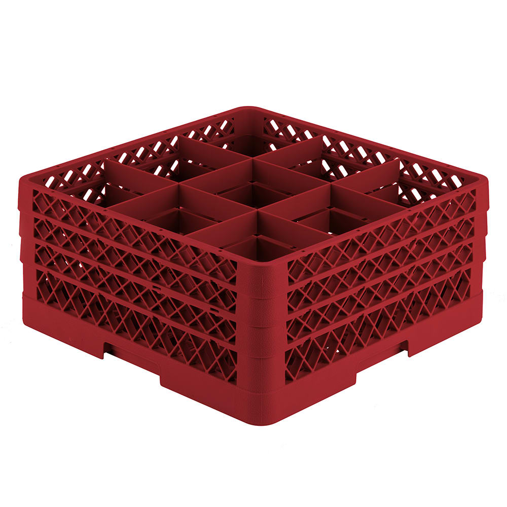 Vollrath TR10FFF Rack-Master Glass Rack w/ (9) Compartments - (3) Extenders, Red