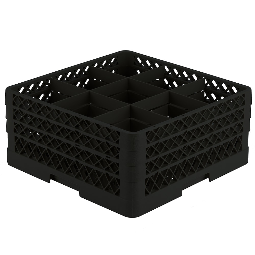 Vollrath TR10FFF Rack-Master Glass Rack w/ (9) Compartments - (3) Extenders, Black