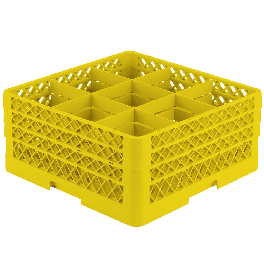 Vollrath TR10FFF Rack-Master Glass Rack w/ (9) Compartments - (3) Extenders, Yellow