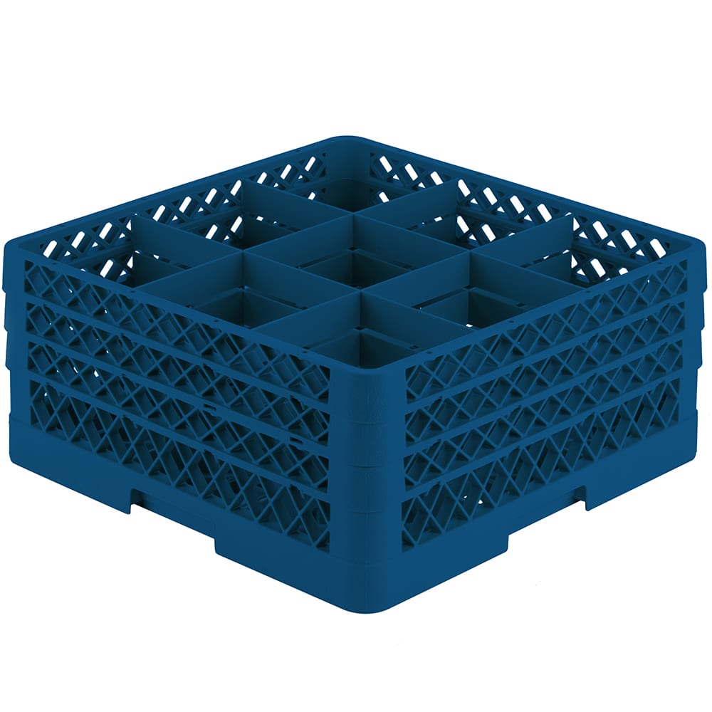 Vollrath TR-10FFF-44 Rack-Master Glass Rack w/ (9) Compartments - (3) Extenders, Royal Blue