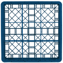 Vollrath TR-10FFF-44 Rack-Master Glass Rack w/ (9) Compartments - (3) Extenders, Royal Blue thumbnail 2