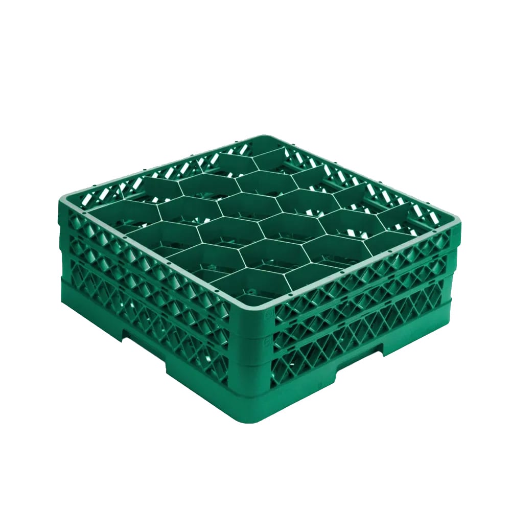 Vollrath TR11GA Rack Max Glass Rack w/ (20) Compartments - (2) Extenders, Green