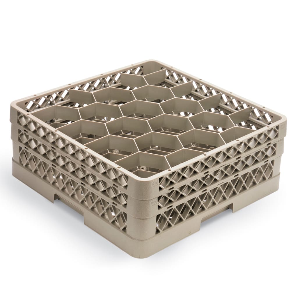 Vollrath TR11GG Traex® Full Size Rack Max® Glass Rack w/ (20) Compartments - (2) Extenders, Beige