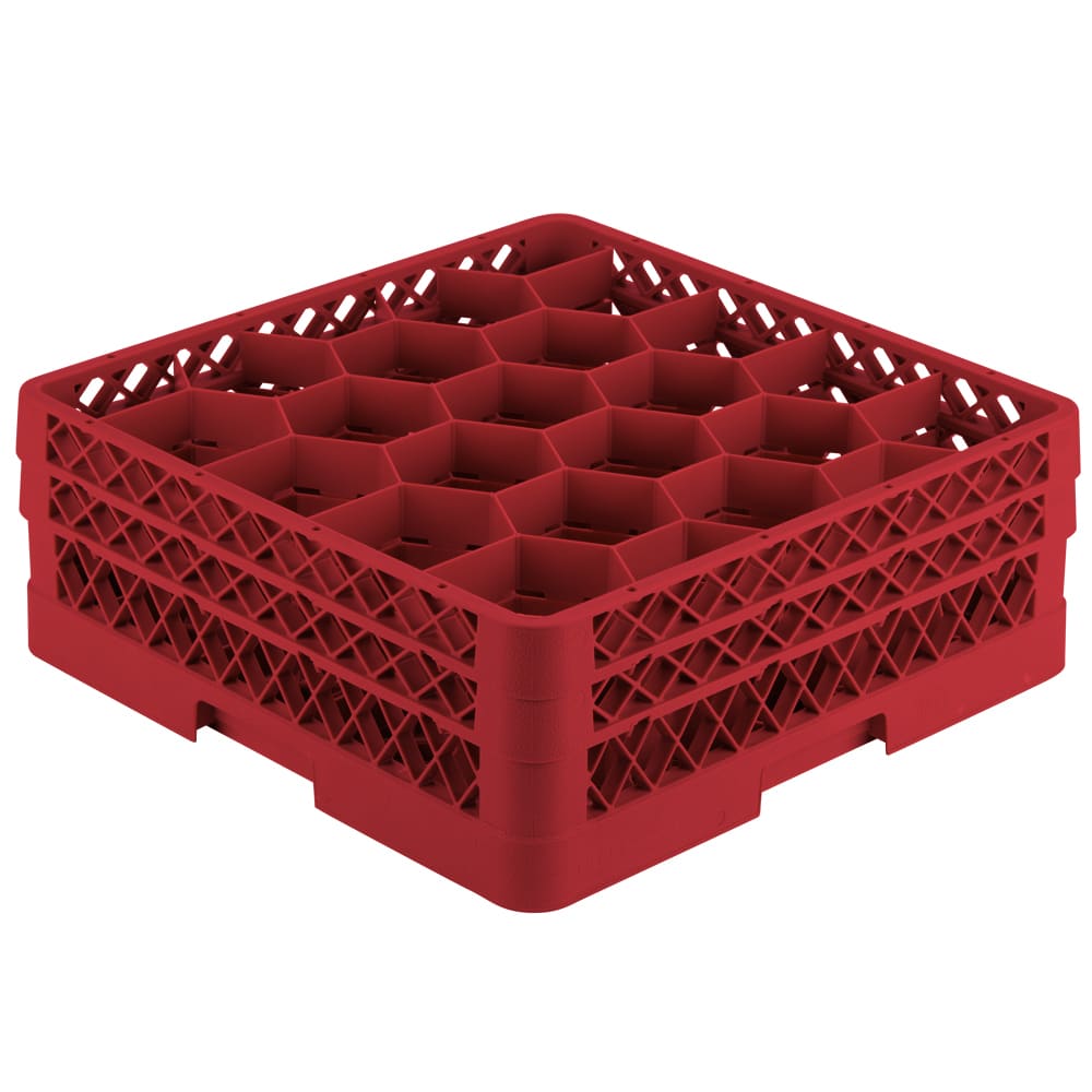 Vollrath TR11GG Rack Max Glass Rack w/ (20) Compartments - (2) Extenders, Red