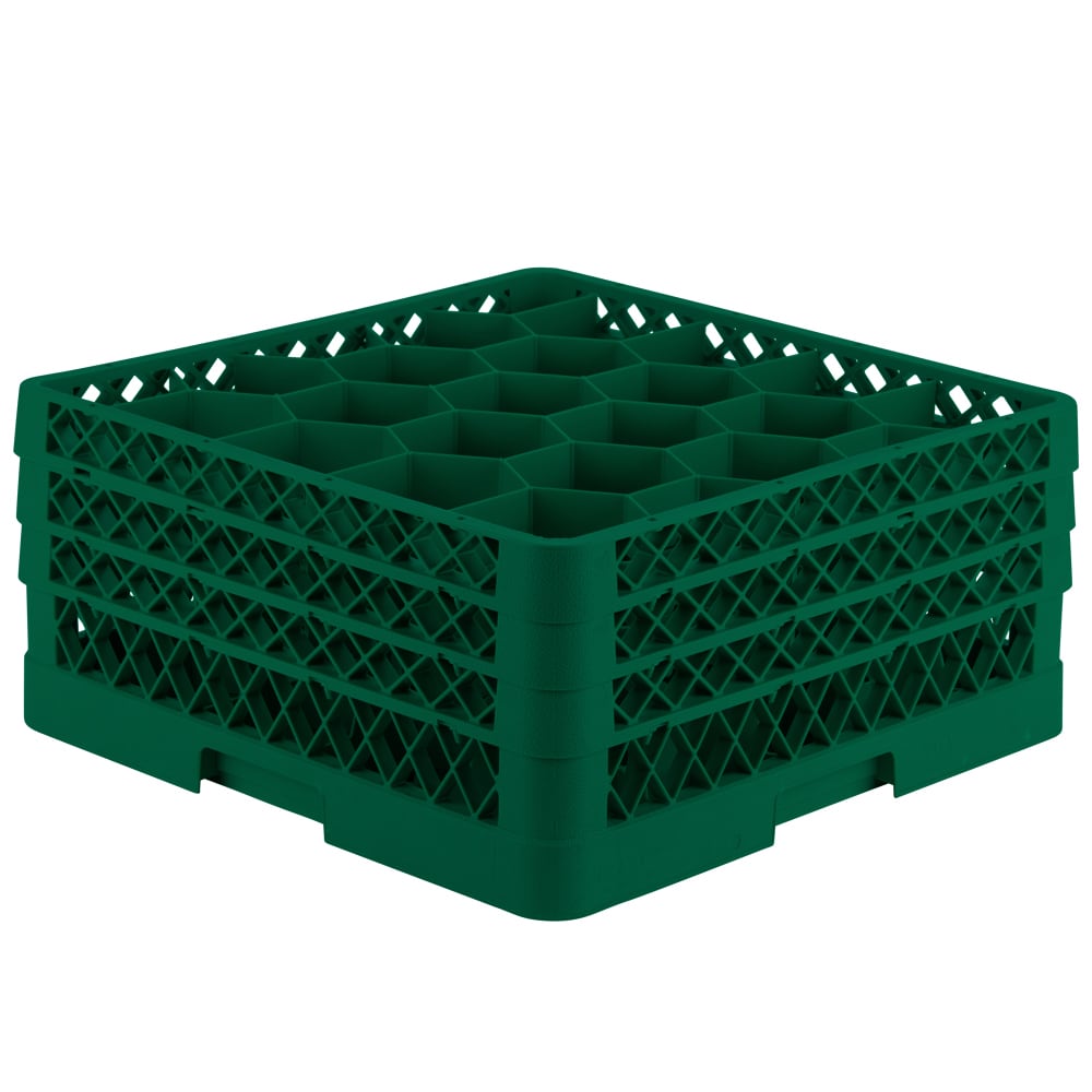 Vollrath TR11GGG Rack Max Glass Rack w/ (20) Compartments - (3) Extenders, Green