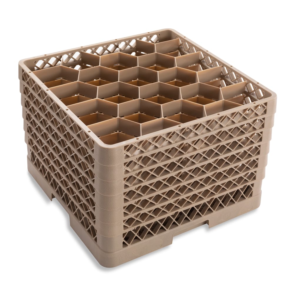 Vollrath TR11GGGGGG Traex® Rack Max Full Size Glass Rack w/ (20) Compartments - (6) Extenders, Beige