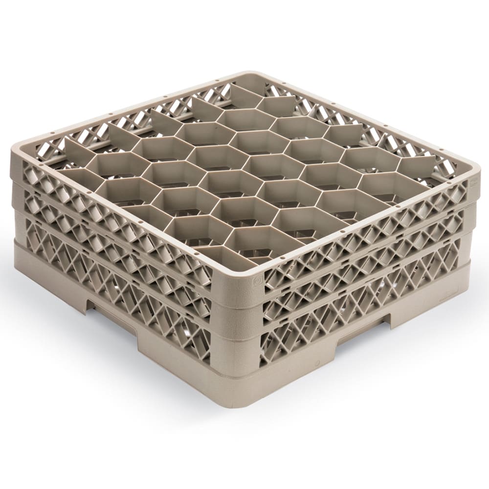 Vollrath TR12HH Traex® Full Size Rack Max® Glass Rack w/ (30) Compartments - (2) Extenders, Beige