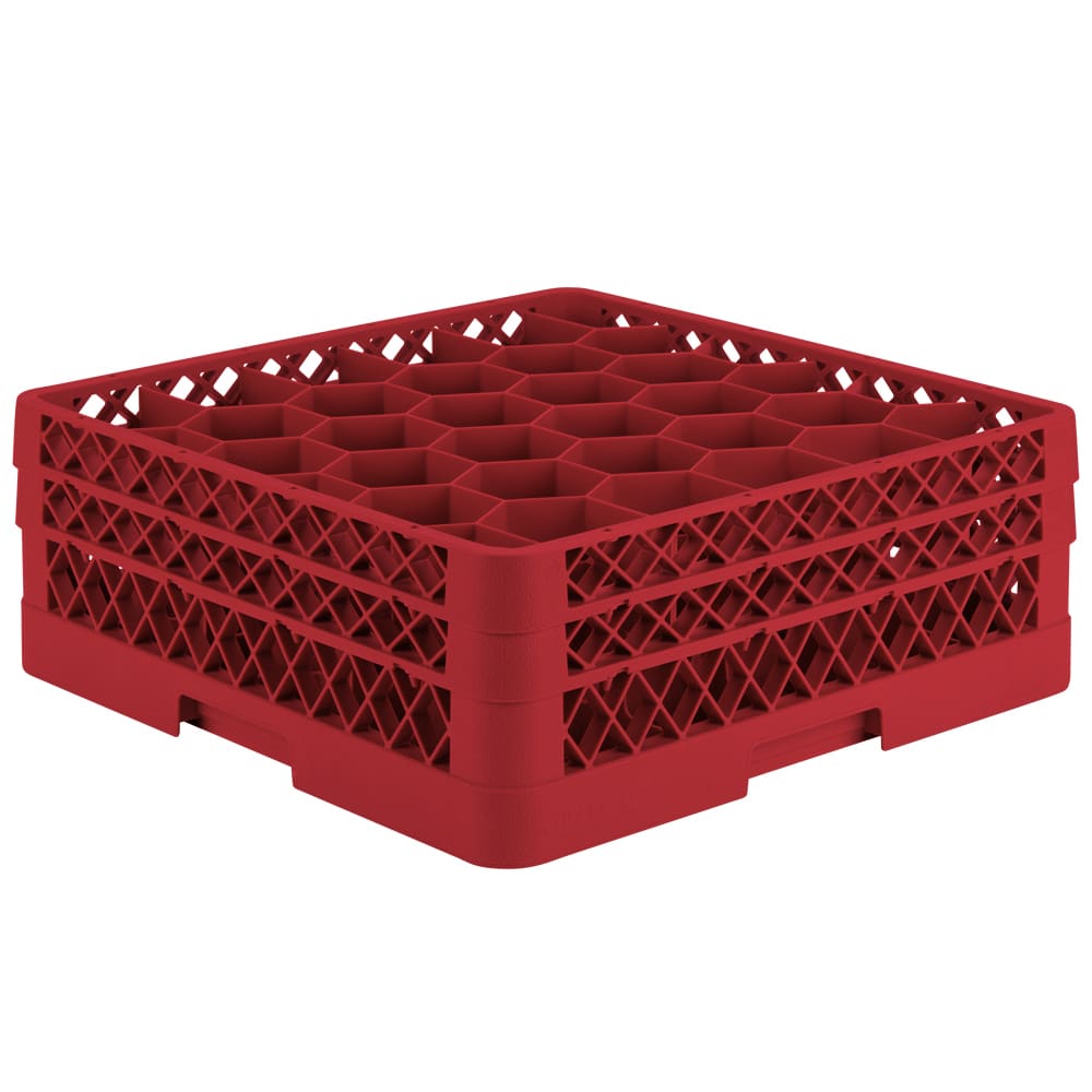 Vollrath TR12HH Rack Max Glass Rack w/ (30) Compartments - (2) Extenders, Red