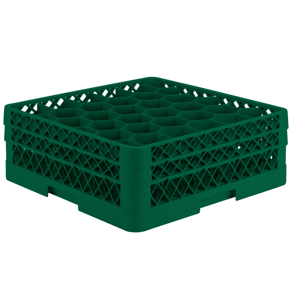 Vollrath TR12HH Rack Max Glass Rack w/ (30) Compartments - (2) Extenders, Green