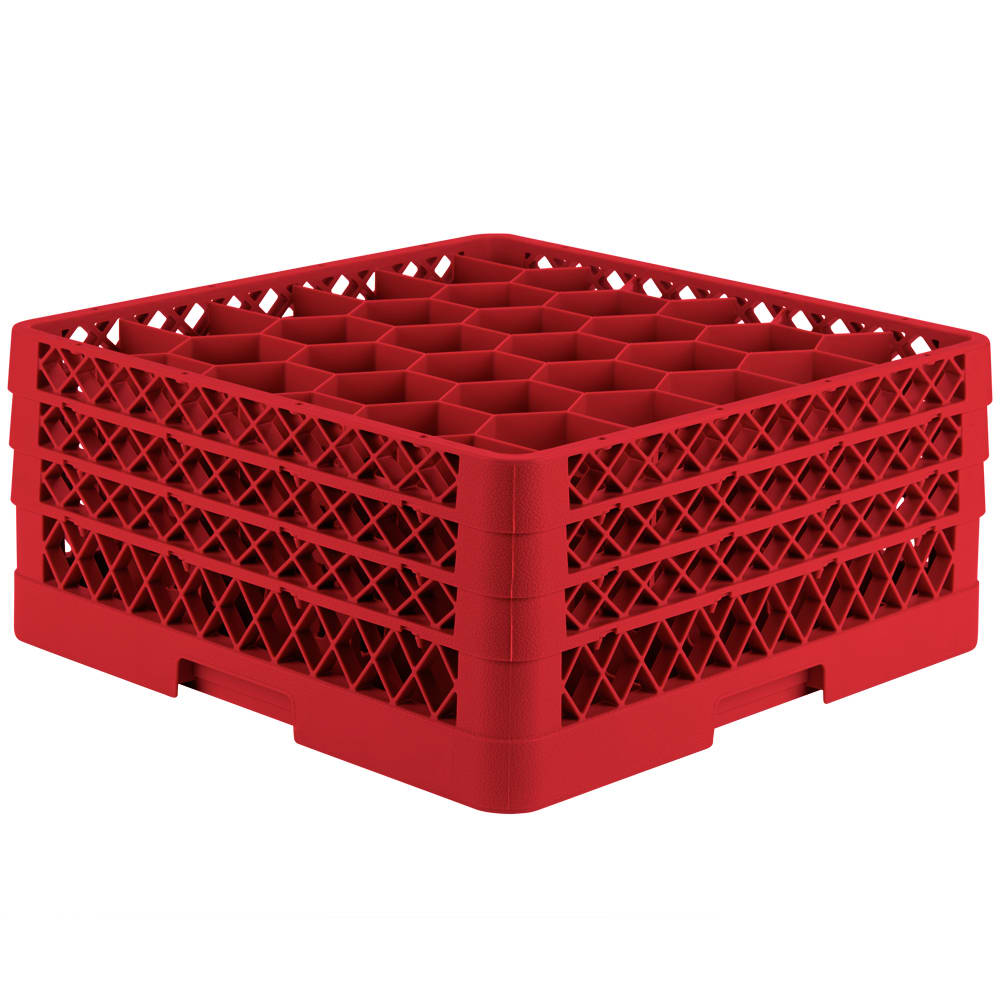 Vollrath TR12HHH Rack Max Glass Rack w/ (30) Compartments - (3) Extenders, Red