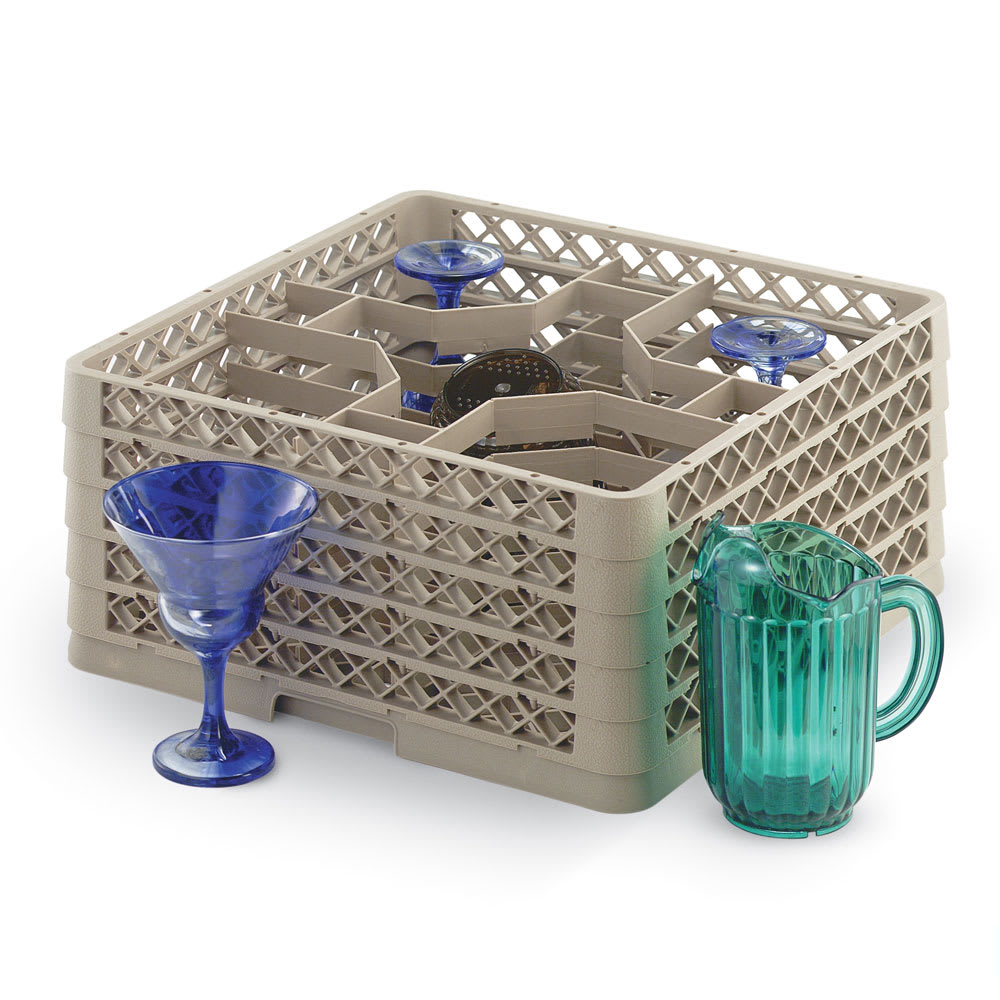 Vollrath TR13KKKK Traex® Glass Rack w/ (5) Compartments - (4) Extenders, Beige