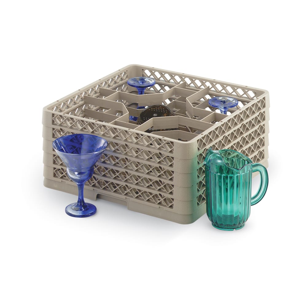 Vollrath TR13KKKKKKK Traex® Full Size Glass Rack w/ (5) Compartments - (7) Extenders, Beige