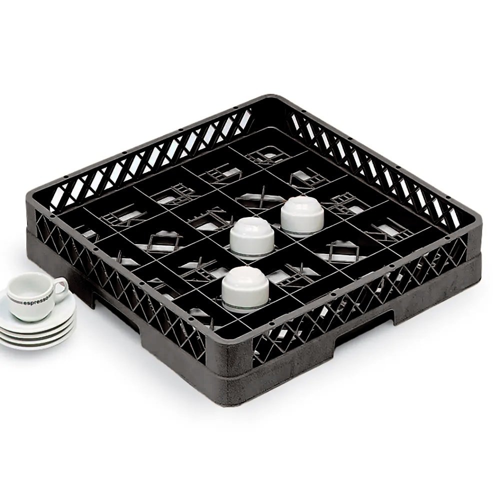 Vollrath TR16B Rack-Master Glass Rack w/ (25) Compartments - (1) Extender, Black