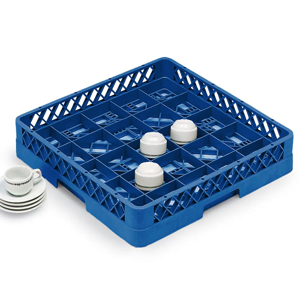 Vollrath TR16BBB Rack-Master Glass Rack w/ (25) Compartments - (3) Extenders, Royal Blue