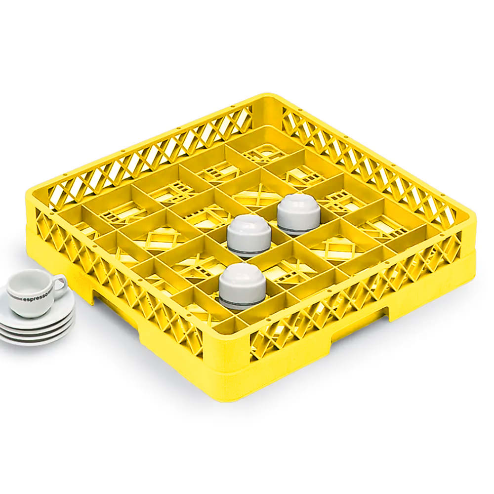 Vollrath TR16BBBB Rack-Master Glass Rack w/ (25) Compartments - (4) Extenders, Yellow