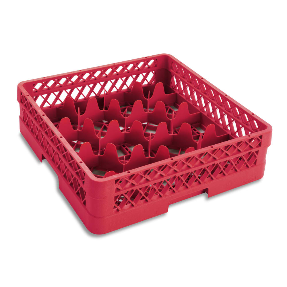Vollrath TR18A Rack Max Glass Rack w/ (12) Compartments - (1) Extender, Red