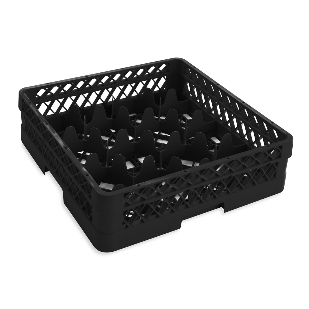 Vollrath TR18A Rack Max Glass Rack w/ (12) Compartments - (1) Extender, Black