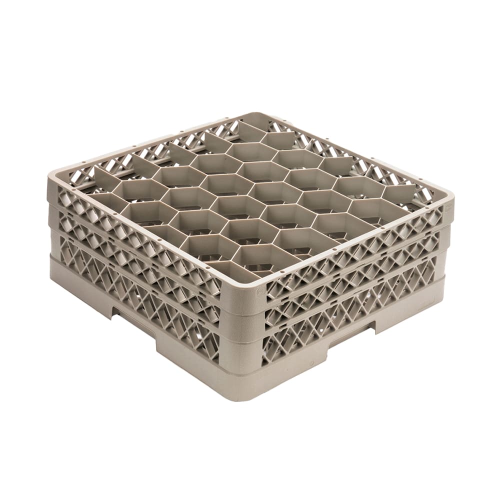 Vollrath TR18J Traex® Full Size Rack Max® Glass Rack w/ (12) Compartments - (1) Extender, Beige