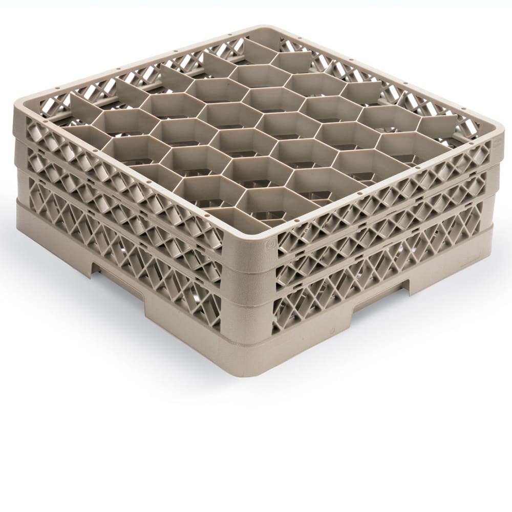 Vollrath TR18JJ Traex® Full Size Rack Max® Glass Rack w/ (12) Compartments - (2) Extenders, Beige