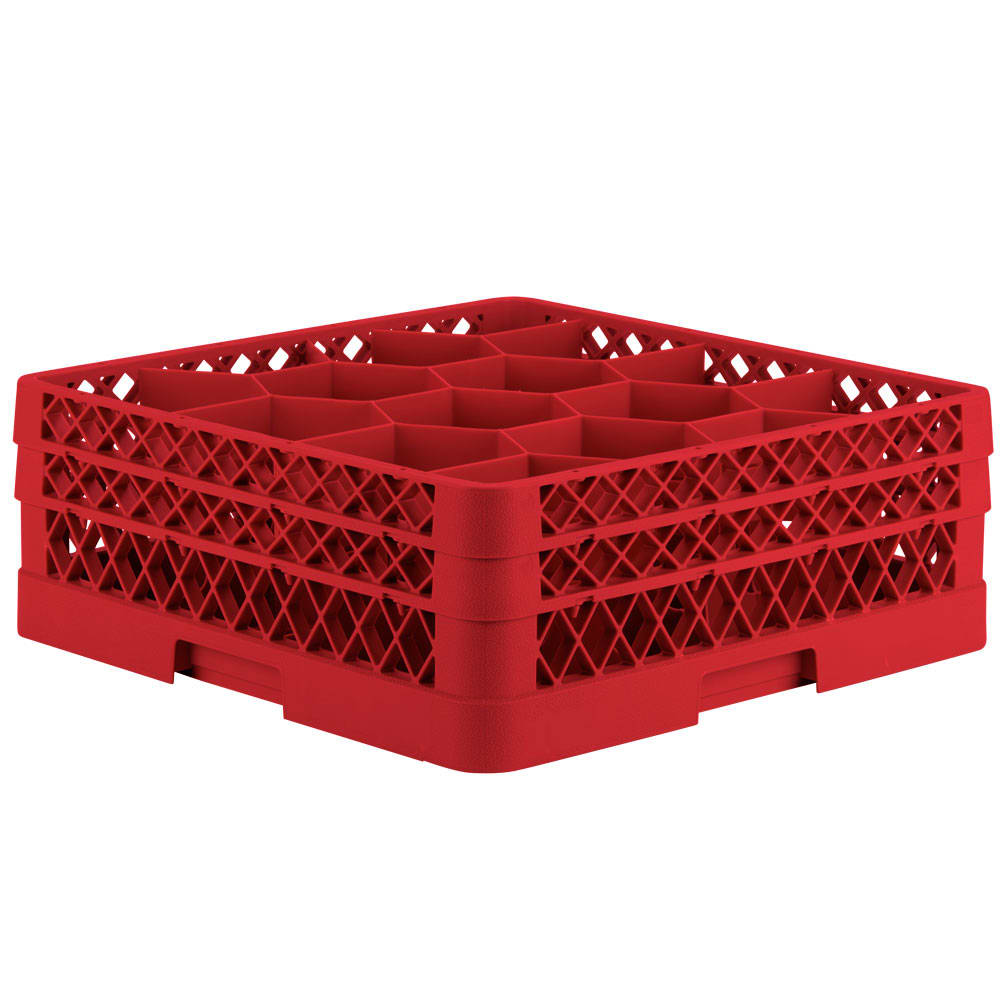 Vollrath TR18JJ Rack Max Glass Rack w/ (12) Compartments - (2) Extenders, Red