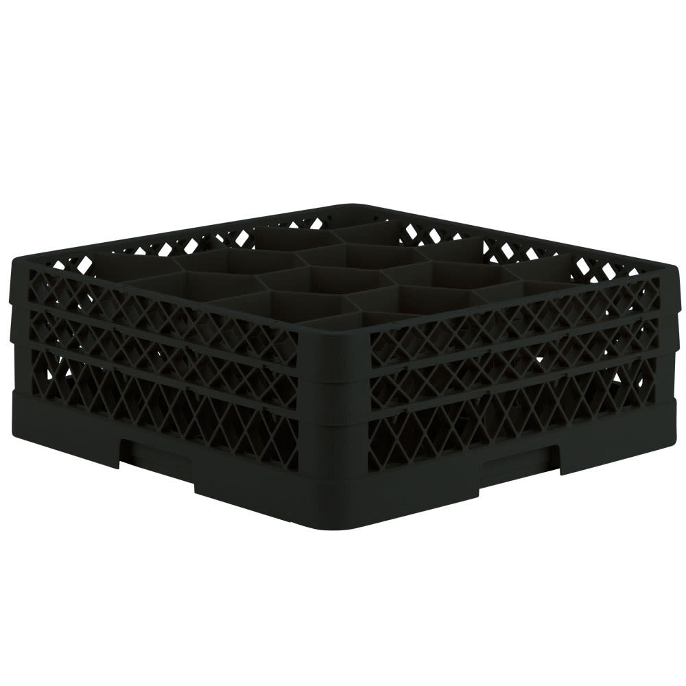 Vollrath TR18JJ Rack Max Glass Rack w/ (12) Compartments - (2) Extenders, Black