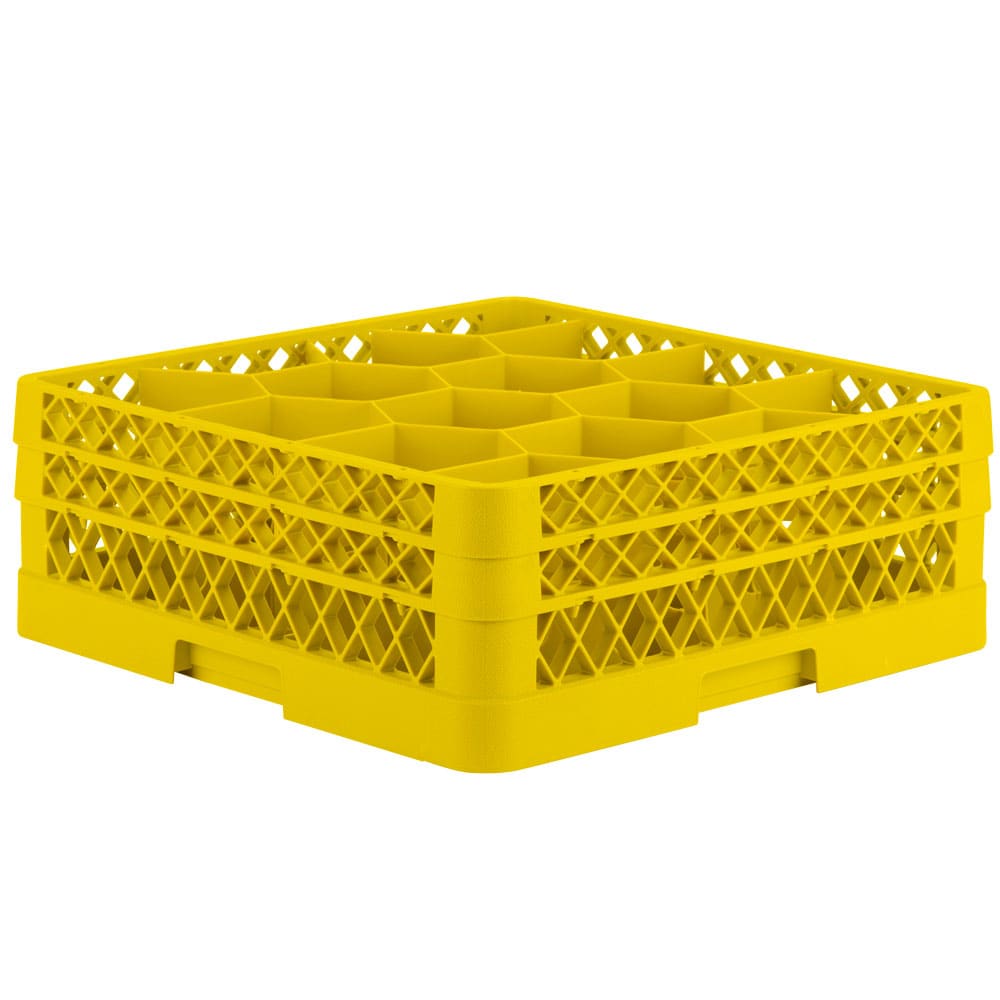 Vollrath TR18JJ Rack Max Glass Rack w/ (12) Compartments - (2) Extenders, Yellow